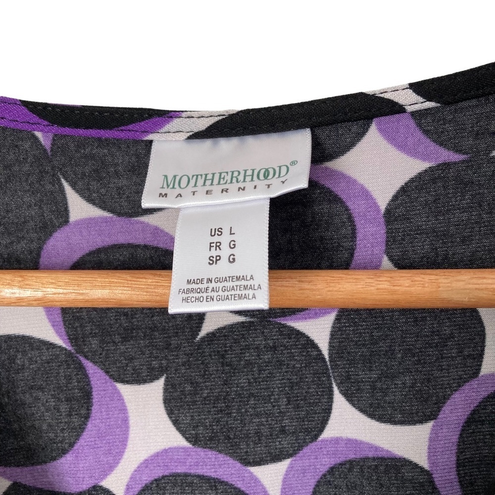 Motherhood Maternity Purple Dot Crossover V-Neck Dress L - Picture 5 of 8